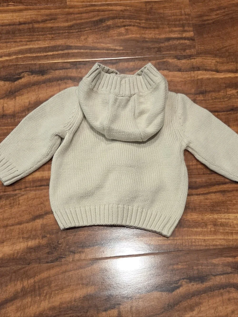 Gymboree NWT 3-6 Months Beige Hooded Toggle Knit Cardigan